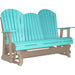 LuxCraft LuxCraft Aruba Blue 5 ft. Recycled Plastic Adirondack Outdoor Glider With Cup Holder Aruba Blue on Weatherwood Adirondack Glider 5APGABWW-CH