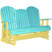 LuxCraft LuxCraft Aruba Blue 5 ft. Recycled Plastic Adirondack Outdoor Glider With Cup Holder Aruba Blue on Yellow Adirondack Glider 5APGABY-CH