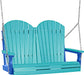 LuxCraft LuxCraft Aruba Blue Adirondack 4ft. Recycled Plastic Porch Swing Aruba Blue on Blue / Adirondack Porch Swing Porch Swing 4APSABBL
