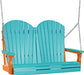LuxCraft LuxCraft Aruba Blue Adirondack 4ft. Recycled Plastic Porch Swing Aruba Blue on Tangerine / Adirondack Porch Swing Porch Swing 4APSABT