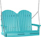 LuxCraft LuxCraft Aruba Blue Adirondack 4ft. Recycled Plastic Porch Swing With Cup Holder Aruba Blue / Adirondack Porch Swing Porch Swing 4APSAB-CH