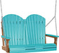 LuxCraft LuxCraft Aruba Blue Adirondack 4ft. Recycled Plastic Porch Swing With Cup Holder Aruba Blue on Antique Mahogany / Adirondack Porch Swing Porch Swing 4APSABAM-CH