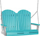 LuxCraft LuxCraft Aruba Blue Adirondack 4ft. Recycled Plastic Porch Swing With Cup Holder Aruba Blue on Dove Gray / Adirondack Porch Swing Porch Swing 4APSABDG-CH