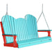 LuxCraft LuxCraft Aruba Blue Adirondack 5ft. Recycled Plastic Porch Swing Aruba Blue on Red / Adirondack Porch Swing Porch Swing