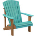 LuxCraft LuxCraft Aruba Blue Deluxe Recycled Plastic Adirondack Chair Aruba Blue on Cedar Adirondack Deck Chair PDACABC
