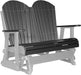 LuxCraft LuxCraft Black 4 ft. Recycled Plastic Adirondack Outdoor Glider Black on Dove Gray Adirondack Glider 4APGBKDG