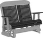 LuxCraft LuxCraft Black 4 ft. Recycled Plastic Highback Outdoor Glider Bench Black Gray Highback Glider 4CPGBKGR