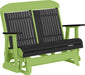 LuxCraft LuxCraft Black 4 ft. Recycled Plastic Highback Outdoor Glider Bench Black Lime Green Highback Glider 4CPGBKLG