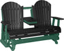 LuxCraft LuxCraft Black 5 ft. Recycled Plastic Adirondack Outdoor Glider With Cup Holder Black on Green Adirondack Glider 5APGBKG-CH