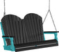 LuxCraft LuxCraft Black Adirondack 4ft. Recycled Plastic Porch Swing Black on Aruba Blue / Adirondack Porch Swing Porch Swing 4APSBKAB