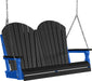 LuxCraft LuxCraft Black Adirondack 4ft. Recycled Plastic Porch Swing Black on Blue / Adirondack Porch Swing Porch Swing 4APSBKBL