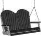 LuxCraft LuxCraft Black Adirondack 4ft. Recycled Plastic Porch Swing Black on Gray / Adirondack Porch Swing Porch Swing 4APSBKGR