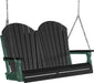 LuxCraft LuxCraft Black Adirondack 4ft. Recycled Plastic Porch Swing Black on Green / Adirondack Porch Swing Porch Swing 4APSBKG