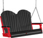 LuxCraft LuxCraft Black Adirondack 4ft. Recycled Plastic Porch Swing Black on Red / Adirondack Porch Swing Porch Swing 4APSBKR