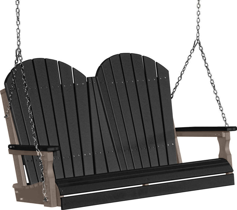 LuxCraft LuxCraft Black Adirondack 4ft. Recycled Plastic Porch Swing Porch Swing