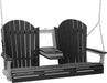 LuxCraft LuxCraft Black Adirondack 5ft. Recycled Plastic Porch Swing Black on Dove Gray / Adirondack Porch Swing Porch Swing