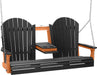 LuxCraft LuxCraft Black Adirondack 5ft. Recycled Plastic Porch Swing Black on Tangerine / Adirondack Porch Swing Porch Swing