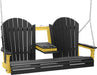 LuxCraft LuxCraft Black Adirondack 5ft. Recycled Plastic Porch Swing Black on Yellow / Adirondack Porch Swing Porch Swing