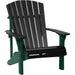 LuxCraft LuxCraft Black Deluxe Recycled Plastic Adirondack Chair Black on Green Adirondack Deck Chair PDACBKG