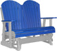 LuxCraft LuxCraft Blue 4 ft. Recycled Plastic Adirondack Outdoor Glider Blue on Dove Gray Adirondack Glider 4APGBDG