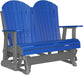 LuxCraft LuxCraft Blue 4 ft. Recycled Plastic Adirondack Outdoor Glider Blue on Slate Adirondack Glider 4APGBS
