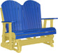 LuxCraft LuxCraft Blue 4 ft. Recycled Plastic Adirondack Outdoor Glider Blue on Yellow Adirondack Glider 4APGBY