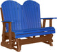 LuxCraft LuxCraft Blue 4 ft. Recycled Plastic Adirondack Outdoor Glider With Cup Holder Blue on Antique Mahogany Adirondack Glider 4APGBAM-CH