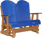 LuxCraft LuxCraft Blue 4 ft. Recycled Plastic Adirondack Outdoor Glider With Cup Holder Blue on Cedar Adirondack Glider 4APGBC-CH