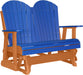 LuxCraft LuxCraft Blue 4 ft. Recycled Plastic Adirondack Outdoor Glider With Cup Holder Blue on Tangerine Adirondack Glider 4APGBT-CH