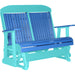 LuxCraft LuxCraft Blue 4 ft. Recycled Plastic Highback Outdoor Glider Bench Blue on Aruba Blue Highback Glider 4CPGBAB