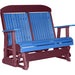 LuxCraft LuxCraft Blue 4 ft. Recycled Plastic Highback Outdoor Glider Bench Blue on Cherrywood Highback Glider 4CPGBCW