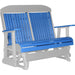 LuxCraft LuxCraft Blue 4 ft. Recycled Plastic Highback Outdoor Glider Bench Blue on Dove Gray Highback Glider 4CPGBDG