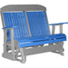 LuxCraft LuxCraft Blue 4 ft. Recycled Plastic Highback Outdoor Glider Bench Blue on Gray Highback Glider 4CPGBGR