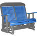 LuxCraft LuxCraft Blue 4 ft. Recycled Plastic Highback Outdoor Glider Bench Blue on Slate Highback Glider 4CPGBS