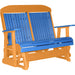 LuxCraft LuxCraft Blue 4 ft. Recycled Plastic Highback Outdoor Glider Bench With Cup Holder Blue on Tangerine Highback Glider 4CPGBT-CH
