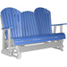 LuxCraft LuxCraft Blue 5 ft. Recycled Plastic Adirondack Outdoor Glider Blue on Dove Gray Adirondack Glider 5APGBDG
