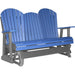 LuxCraft LuxCraft Blue 5 ft. Recycled Plastic Adirondack Outdoor Glider Blue on Slate Adirondack Glider 5APGBS