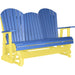 LuxCraft LuxCraft Blue 5 ft. Recycled Plastic Adirondack Outdoor Glider Blue on Yellow Adirondack Glider 5APGBY