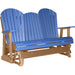 LuxCraft LuxCraft Blue 5 ft. Recycled Plastic Adirondack Outdoor Glider With Cup Holder Adirondack Glider