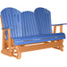 LuxCraft LuxCraft Blue 5 ft. Recycled Plastic Adirondack Outdoor Glider With Cup Holder Blue on Tangerine Adirondack Glider 5APGBT-CH