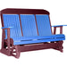 LuxCraft LuxCraft Blue 5 ft. Recycled Plastic Highback Outdoor Glider Blue on Cherrywood Highback Glider 5CPGBCW