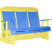 LuxCraft LuxCraft Blue 5 ft. Recycled Plastic Highback Outdoor Glider Blue on Yellow Highback Glider 5CPGBY