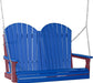 LuxCraft LuxCraft Blue Adirondack 4ft. Recycled Plastic Porch Swing Blue on Cherrywood / Adirondack Porch Swing Porch Swing 4APSBCW