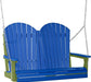 LuxCraft LuxCraft Blue Adirondack 4ft. Recycled Plastic Porch Swing Blue on Lime Green / Adirondack Porch Swing Porch Swing 4APSBLG