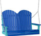 LuxCraft LuxCraft Blue Adirondack 4ft. Recycled Plastic Porch Swing With Cup Holder Blue on Aruba Blue / Adirondack Porch Swing Porch Swing 4APSBAB-CH