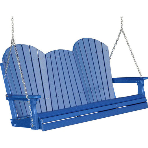 LuxCraft LuxCraft Blue Adirondack 5ft. Recycled Plastic Porch Swing Blue / Adirondack Porch Swing Porch Swing