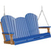 LuxCraft LuxCraft Blue Adirondack 5ft. Recycled Plastic Porch Swing Blue on Antique Mahogany / Adirondack Porch Swing Porch Swing