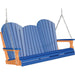 LuxCraft LuxCraft Blue Adirondack 5ft. Recycled Plastic Porch Swing Blue on Tangerine / Adirondack Porch Swing Porch Swing