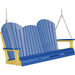 LuxCraft LuxCraft Blue Adirondack 5ft. Recycled Plastic Porch Swing Blue on Yellow / Adirondack Porch Swing Porch Swing