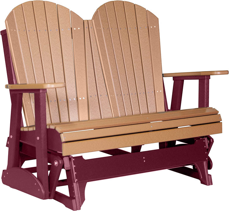 LuxCraft LuxCraft Cedar 4 ft. Recycled Plastic Adirondack Outdoor Glider Cedar on Cherrywood Adirondack Glider 4APGCCW